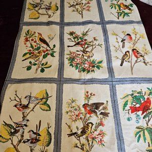 vintage bird curtains bird song 1978 one set measuring 54x25